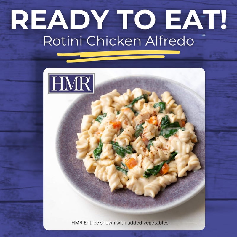 HMR Rotini Chicken Alfredo Entrée | Pre-packaged Lunch or Dinner to Support Healthy Eating | Ready to Eat | 16g of Protein | Low Calorie Food | 7oz Serving per Meal | Pack of 6 - Image 5